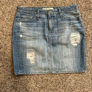 Big Star Blue Distressed Mini Skirt